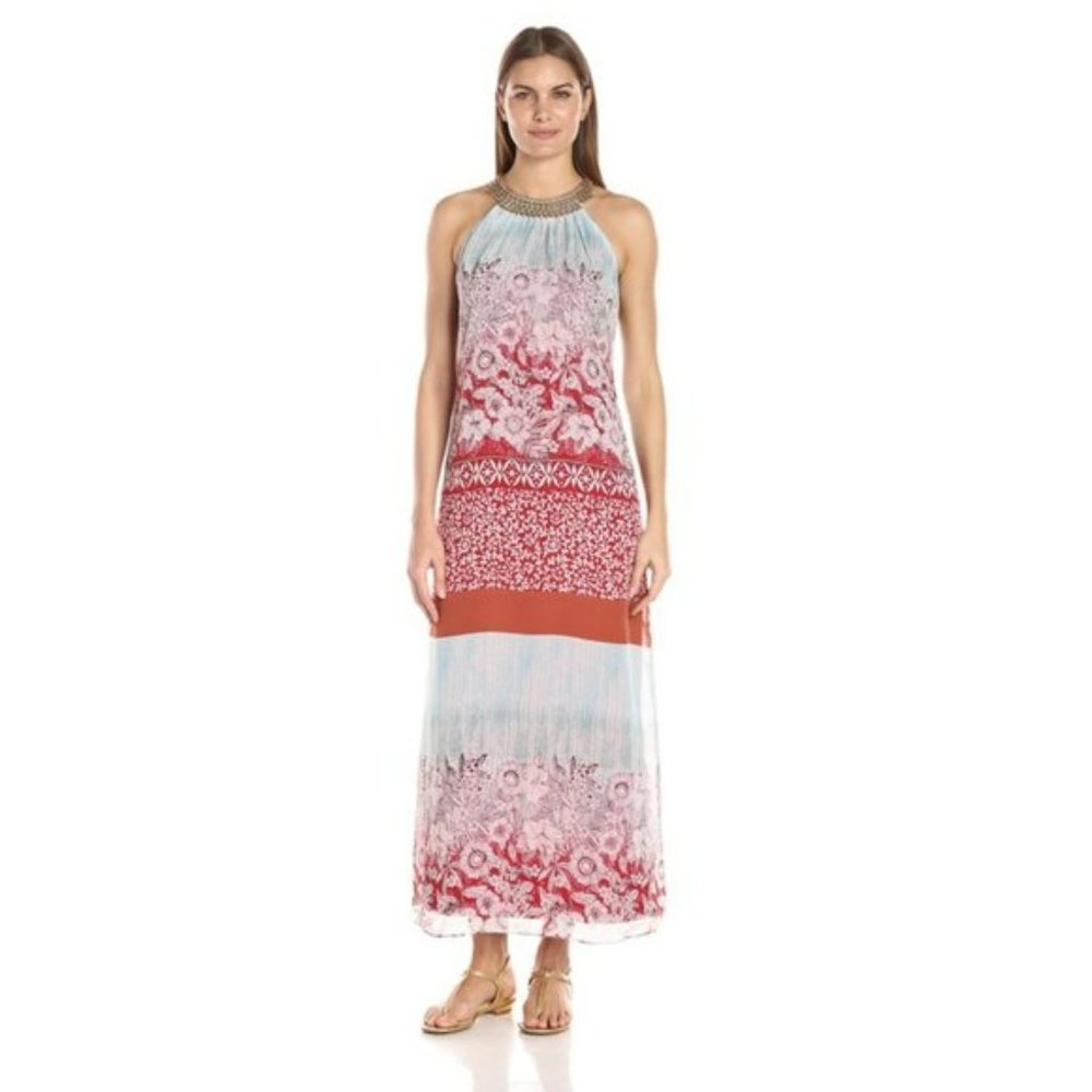 ✨MSK (NWT) Women's Halter Neck Woven Printed Maxi✨